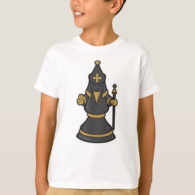 Camiseta Obispo de ajedrez con personal de ajedrez (Anverso)