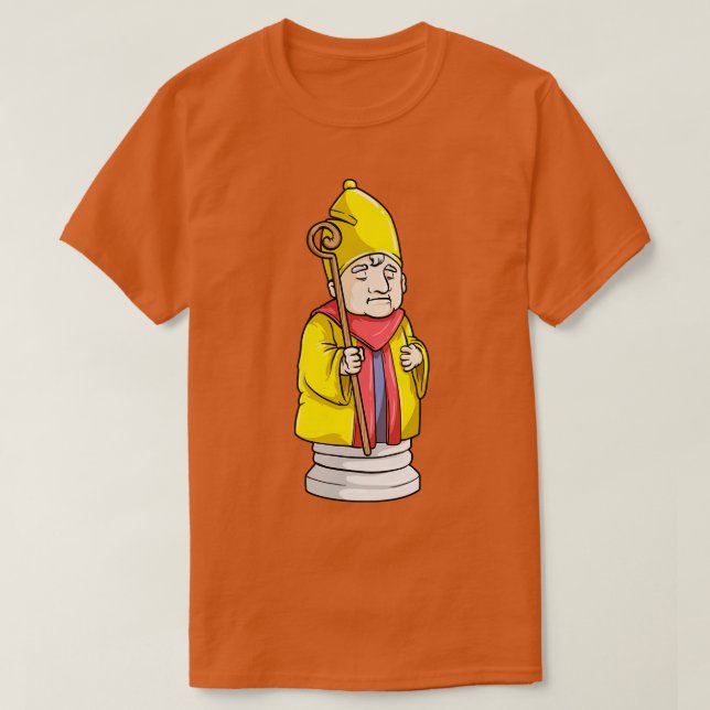Camiseta Obispo de ajedrez en ajedrez (Diseño del anverso)