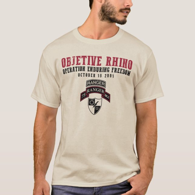 Camiseta Objective Rhino: Operation Enduring Freedom 2001 (Anverso)