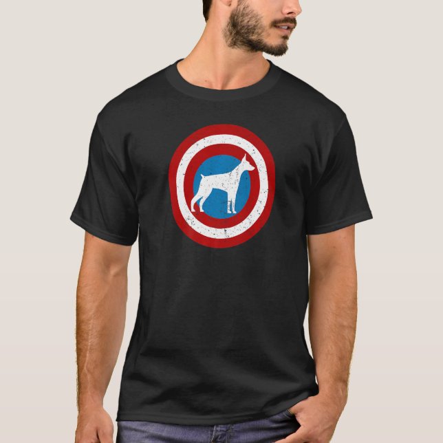 Camiseta Objetivo con problemas de Héroe Doberman (Anverso)