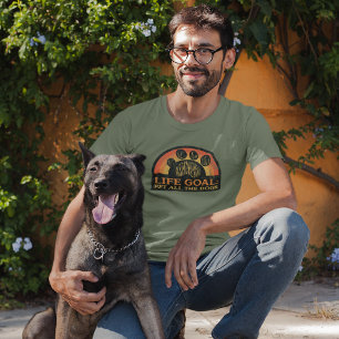 Camiseta Objetivo de vida retro acariciar a todos los perro