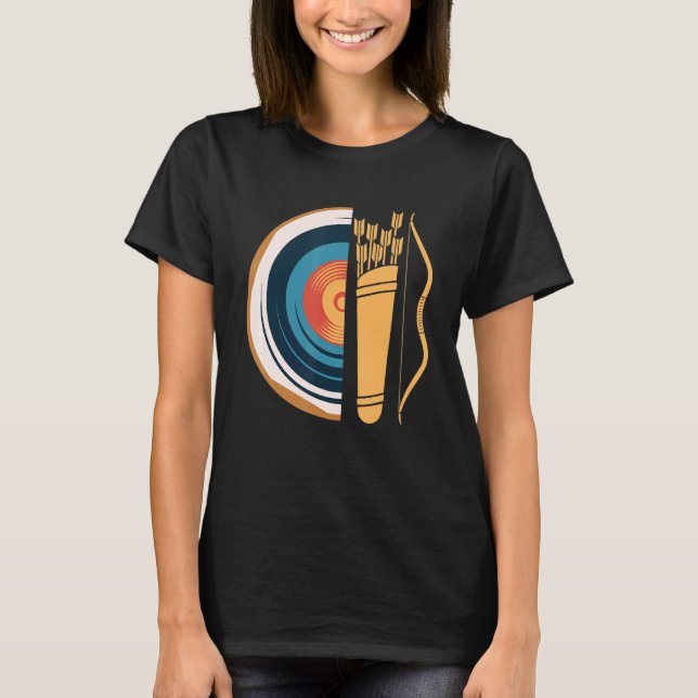 Camiseta Objetivo del tiro con arco con arco de arco de arc (Anverso)