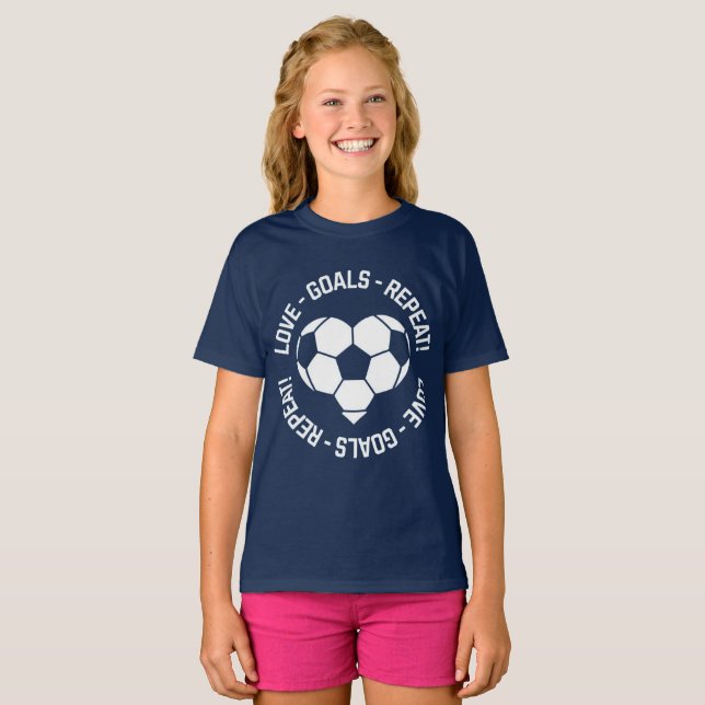 Camiseta Objetivos de Amor Repite Fútbol Corazón (Anverso completo)
