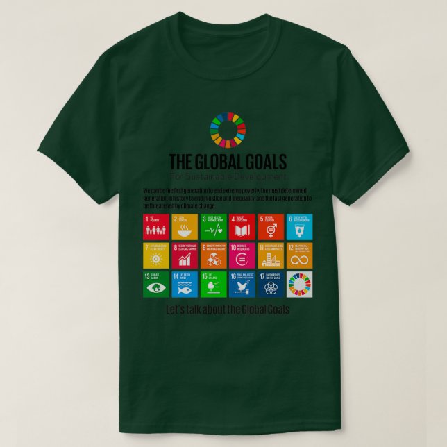 Camiseta Objetivos de Desarrollo Sostenible de las Naciones (Diseño del anverso)