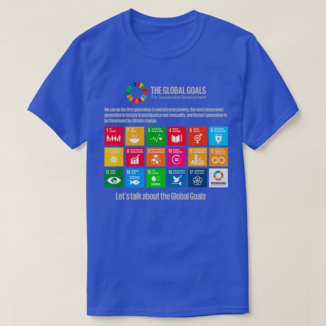 Camiseta Objetivos de Desarrollo Sostenible de las Naciones (Diseño del anverso)