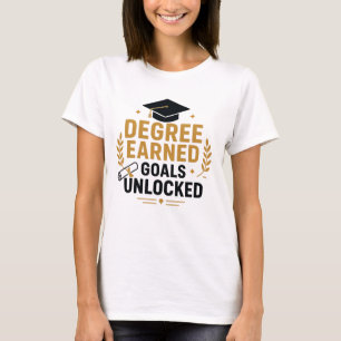 Camiseta Objetivos de Grado Obtenido Desbloqueados Graduaci