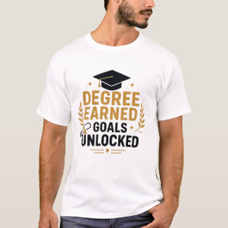 Camiseta Objetivos de Título Obtenido Desbloqueados Graduac