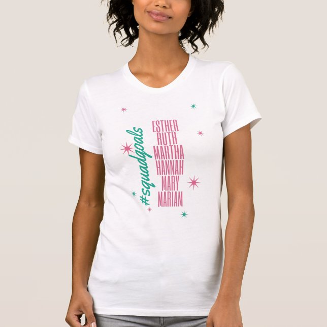 Camiseta Objetivos del pelotón Mujeres de la Biblia  (Anverso)