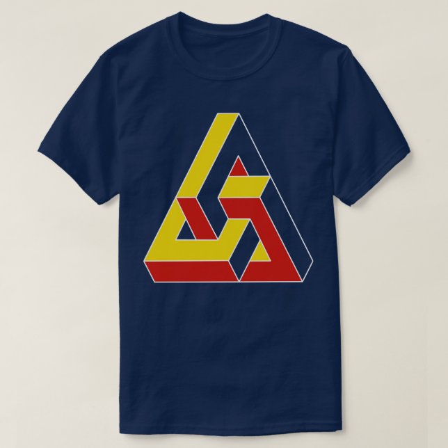 Camiseta Objeto triangular imposible de 3D (Diseño del anverso)