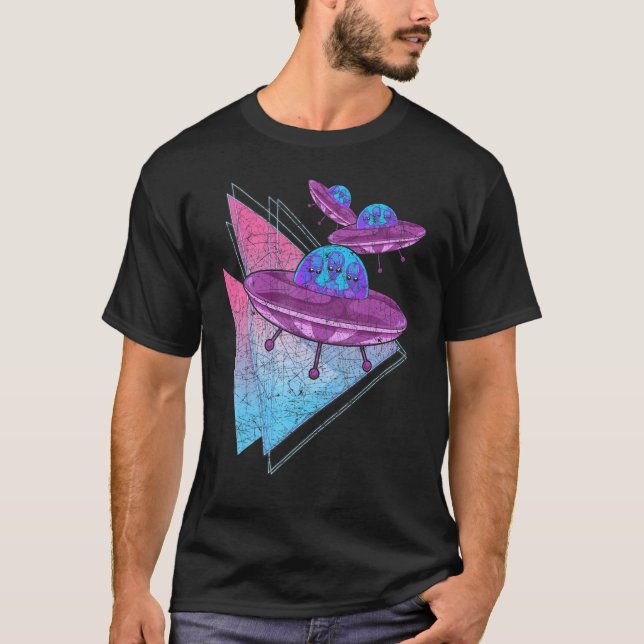 Camiseta Objeto volador no identificado Synthwave Alien Vap (Anverso)