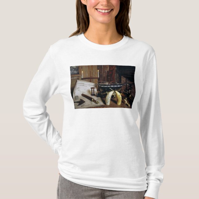Camiseta Objetos de Desk de un capitán del siglo XIX (Anverso)