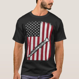 Camiseta Oboe Bandera Americana Vintage Oboísta 4 de Julio