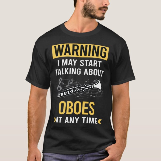 Camiseta Oboe de advertencia divertida (Anverso)