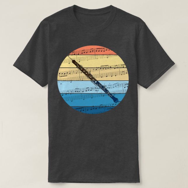 Camiseta Oboe Music Notation Oboist Woodwind Musician (Diseño del anverso)