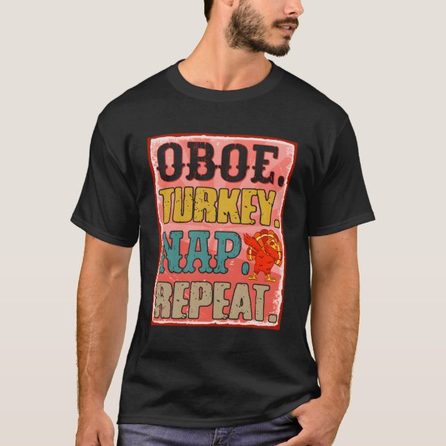 Camiseta Oboe Turkey Nap Repetir el Instrumento de Acción d (Anverso)