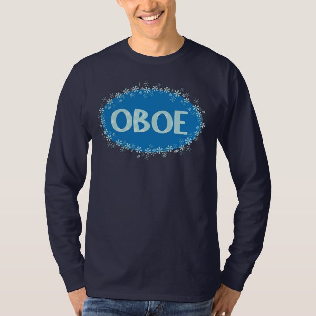 Camiseta Oboe Winter Snowflakes (Anverso)