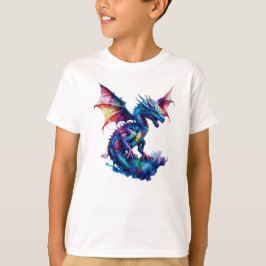 Camiseta Obra abstracta de Dragon sobre acuarela