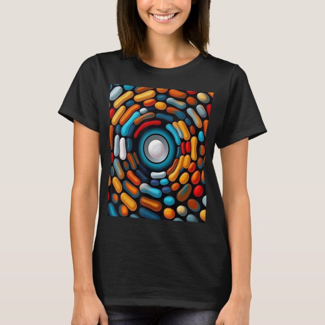 Camiseta Obra abstracta óptica minimalista (Anverso)