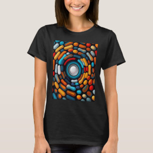 Camiseta Obra abstracta óptica minimalista