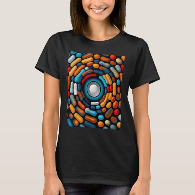 Camiseta Obra abstracta óptica minimalista (Anverso)