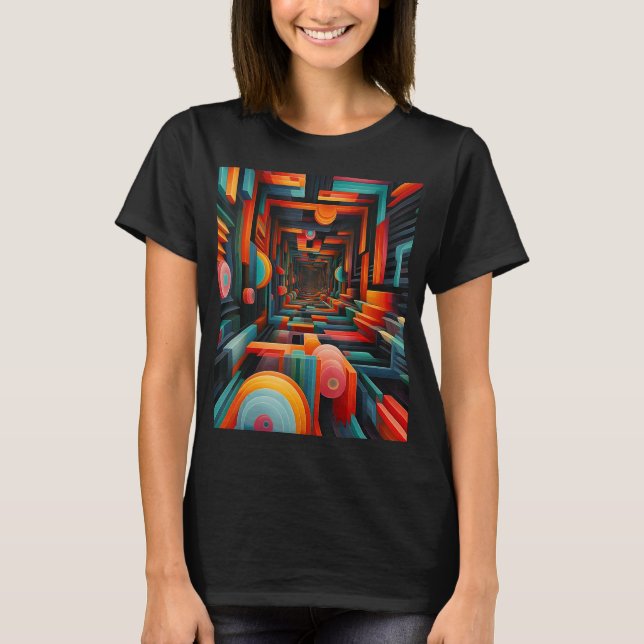 Camiseta Obra abstracta óptica minimalista 1 (Anverso)