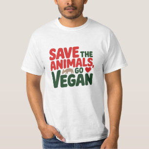 Camiseta Obra artística artística de temática vegana para e