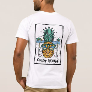 Camiseta Obra artística de Retro Coney Island Beach en ambo