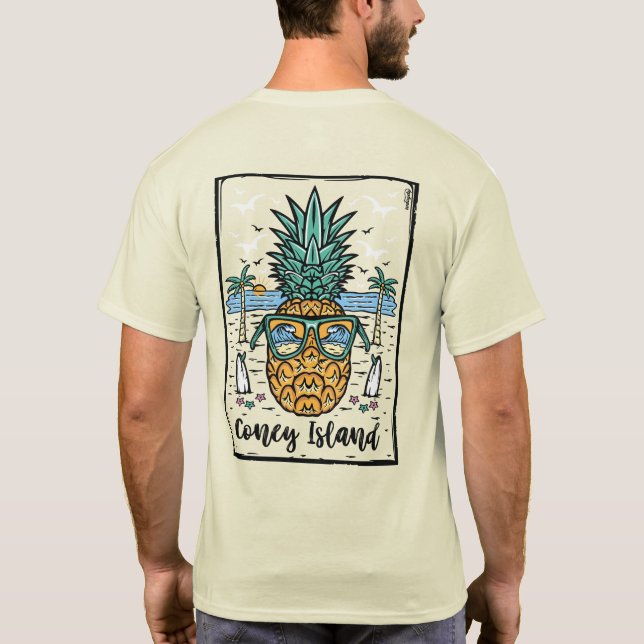 Camiseta Obra artística de Retro Coney Island Beach en ambo (Reverso)