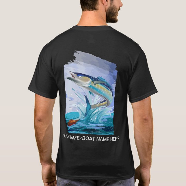 Camiseta Obra artística nueva de Wahoo Sport Fishing T-Shir (Reverso)