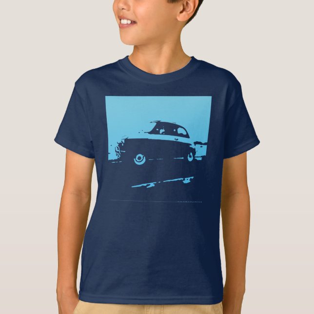 Camiseta Obra clásica de Fiat 500 - azul clara en el (Anverso)