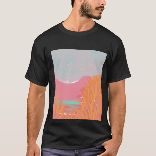 Camiseta Obra contemporánea original "The Lake" para él (Anverso)
