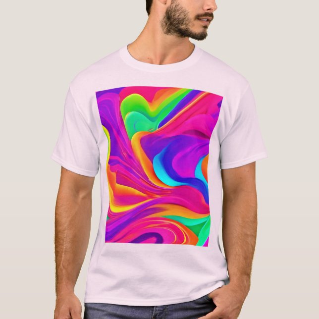 Camiseta Obra de arte abstracta colorida (Anverso)
