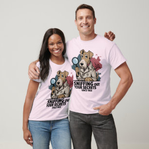 Camiseta Obra de arte de Airedale Terrier Detective Dog