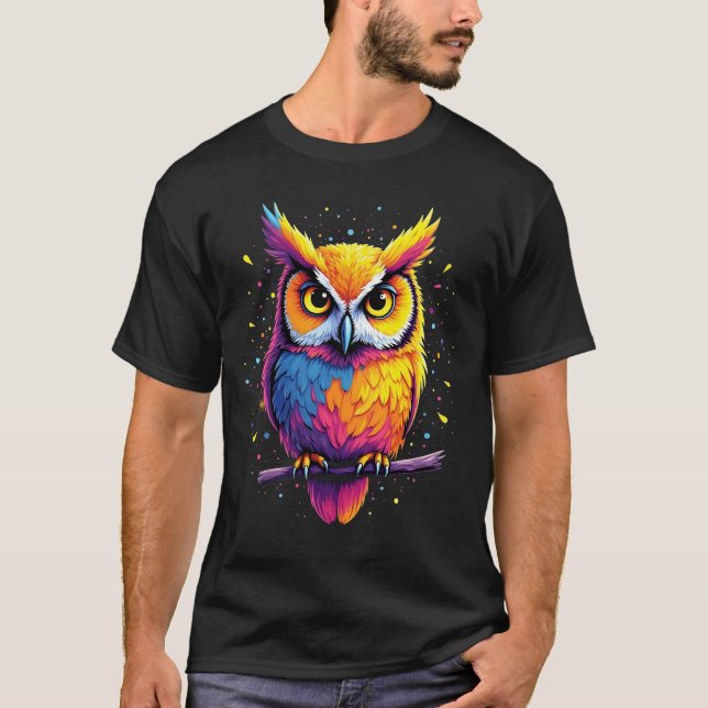 Camiseta Obra de arte de búho lechuza Nocturnal Lover (Anverso)