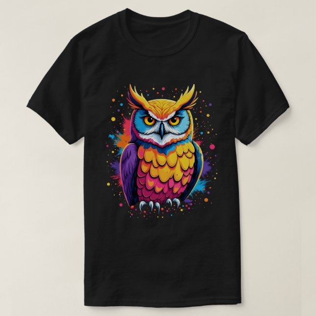Camiseta Obra de arte de búho lechuza Nocturnal Lover (Diseño del anverso)