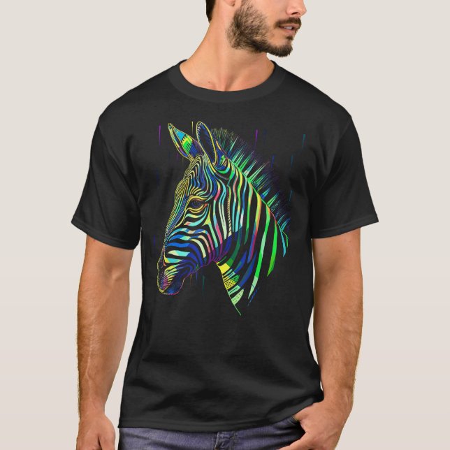 Camiseta Obra de arte de cebra Lover Animal Motif Zebra 14 (Anverso)