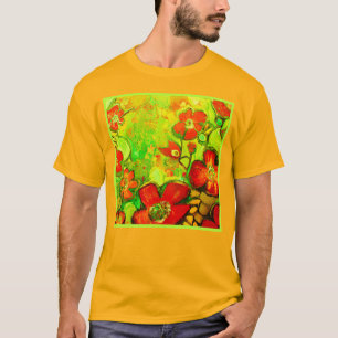 Camiseta Obra de arte de flores asombrosas y coloridas