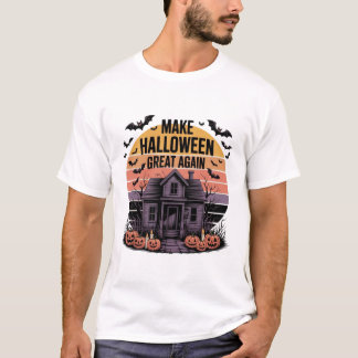 Camiseta Obra de arte de Halloween Retro Sunset - Asombroso