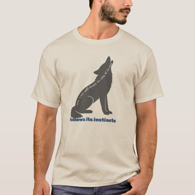 Camiseta obra de arte de lobo (Anverso)