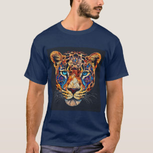 Camiseta Obra de arte de mosaico colorido de una cabeza de