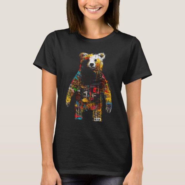 Camiseta Obra de arte de oso - Oso de arte de ánimo animal (Anverso)