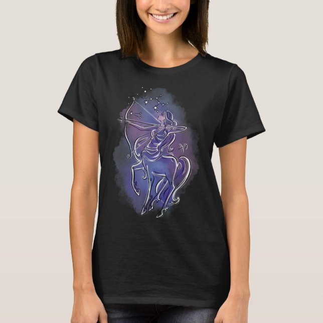Camiseta Obra de arte de Rótulo Sagittarius Zodiac Nacimien (Anverso)
