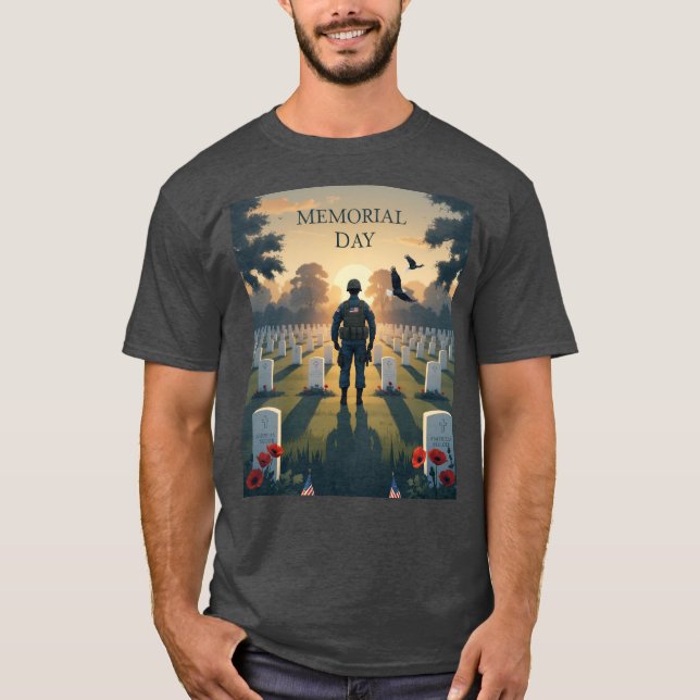 Camiseta Obra de arte de tributo en el Día del Recuerdo - H (Anverso)