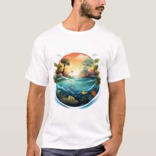 Camiseta Obra de arte del Eco Globe: Naturaleza y conexión