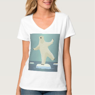 Camiseta Obra de arte del oso polar equilibrándose sobre un