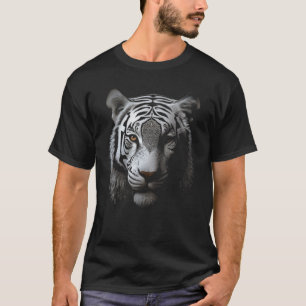 Camiseta Obra de arte del tigre blanco Motivo animal Tigre