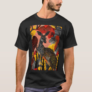 Camiseta Obra de arte en roo aborigen australiano canguro d