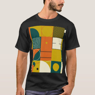 Camiseta Obra de arte geométrica: diseño de formas simples.