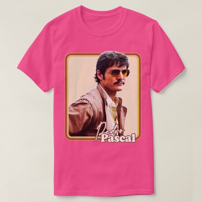 Camiseta Obra de arte para fans de Pedro Pascal Retro 1 (Diseño del anverso)