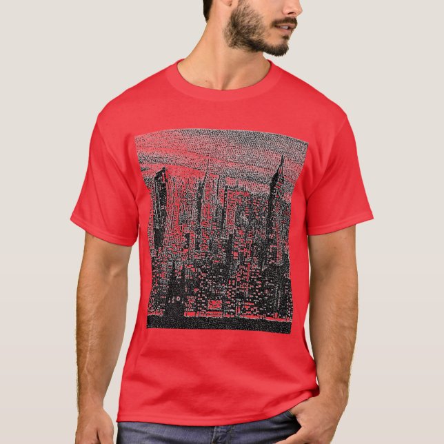 Camiseta Obra de arte pop de arte rojo de Nueva York (Anverso)